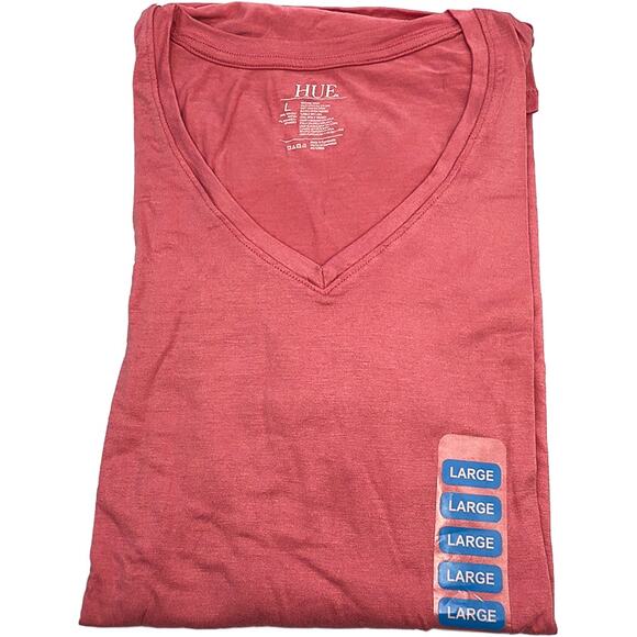 New HUE Long Sleeve Tunic Tee T-Shirt US00723X Wild Rose Pink Women's Size Large - Picture 4 of 8